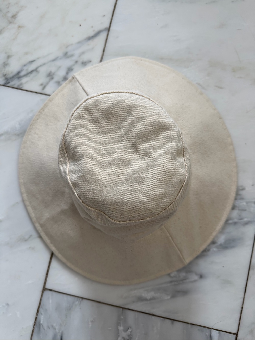 Jenni Kayne Women S/M Oatmeal 100% Cotton Canvas Wide Brim Lined Floppy Sun Hat - Picture 3 of 6